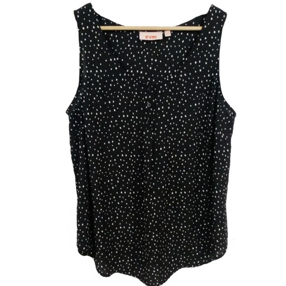 EVRI Polka Dot Black White Basic Career Dressy Casual Tank Size 3X - Picture 1 of 3